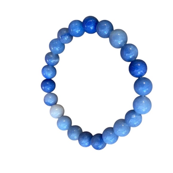 Blue Aventurine All Natural Crystal Stone Healing Properties Stretch Bracelet - Picture 4 of 9